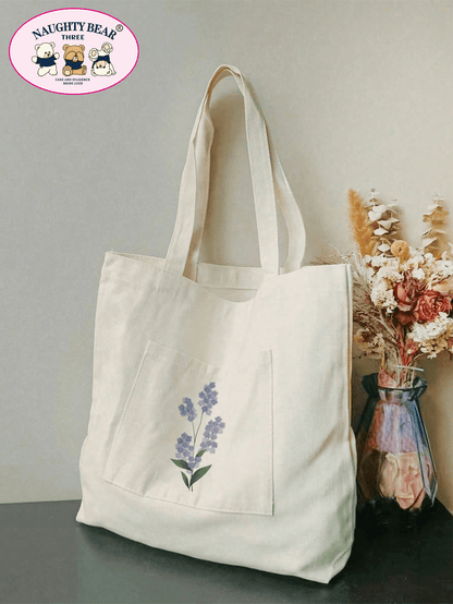 Graphic Print Shopper Bag Double Handle Casual Style Shoulder Bag, Crossbody Bag, Cross Body Bag, Handbag Preppy Stuff, Classic, Anime, Funny Canvas Square Bag Women, Ladies, Lover, For School Travel