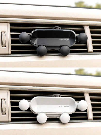 Gravity Car Air Vent Phone Holder, Gravity Car Phone Mount, Auto-Clamping Car Phone Holder, Hands-Free One-Hand Operation Phone Mount, Compact Stable Secure Clip, Compatible With IPhone And Android, C