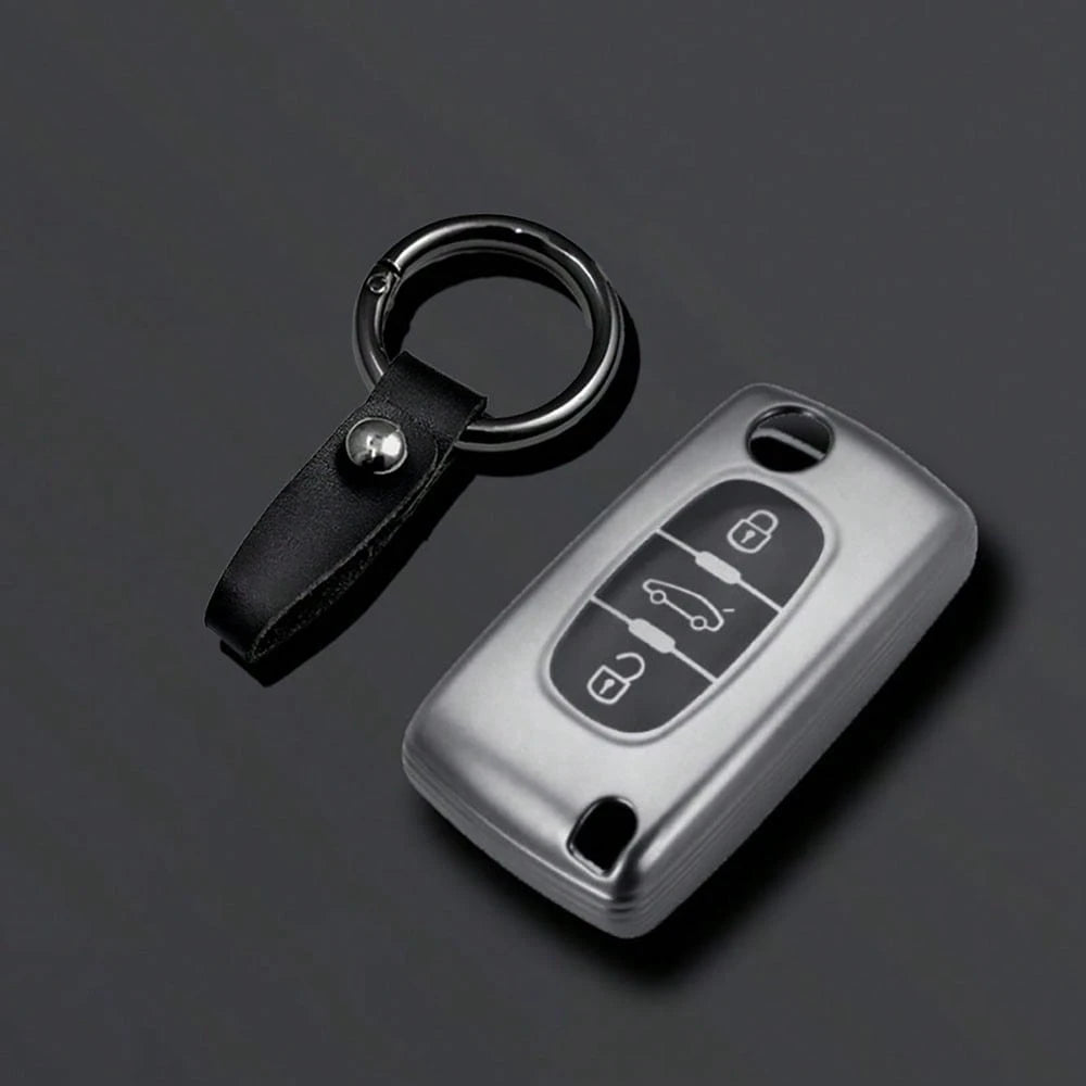 Grey TPU 3 Buttons Car Remote Key Case Cover For C2 C3 C4 C5 C6 C8 For Peugeot 107 207 307 307S 308 407 607