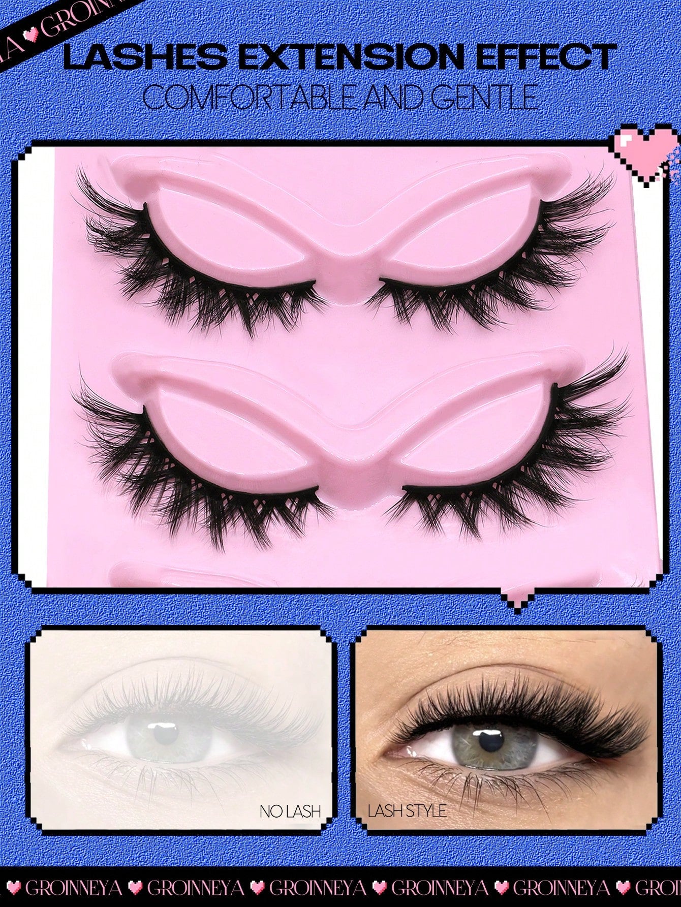 GROINNEYA Cat Eye Eyelashes 5 Pairs Fox Eye Lashes Faux Mink Lashes Fluffy Strip False LashesNatural Look Eyelashes Lash Extension Makeup(3DMAO-13) Strip Lashes,Lashes,Eyelashes,Fake Lashes