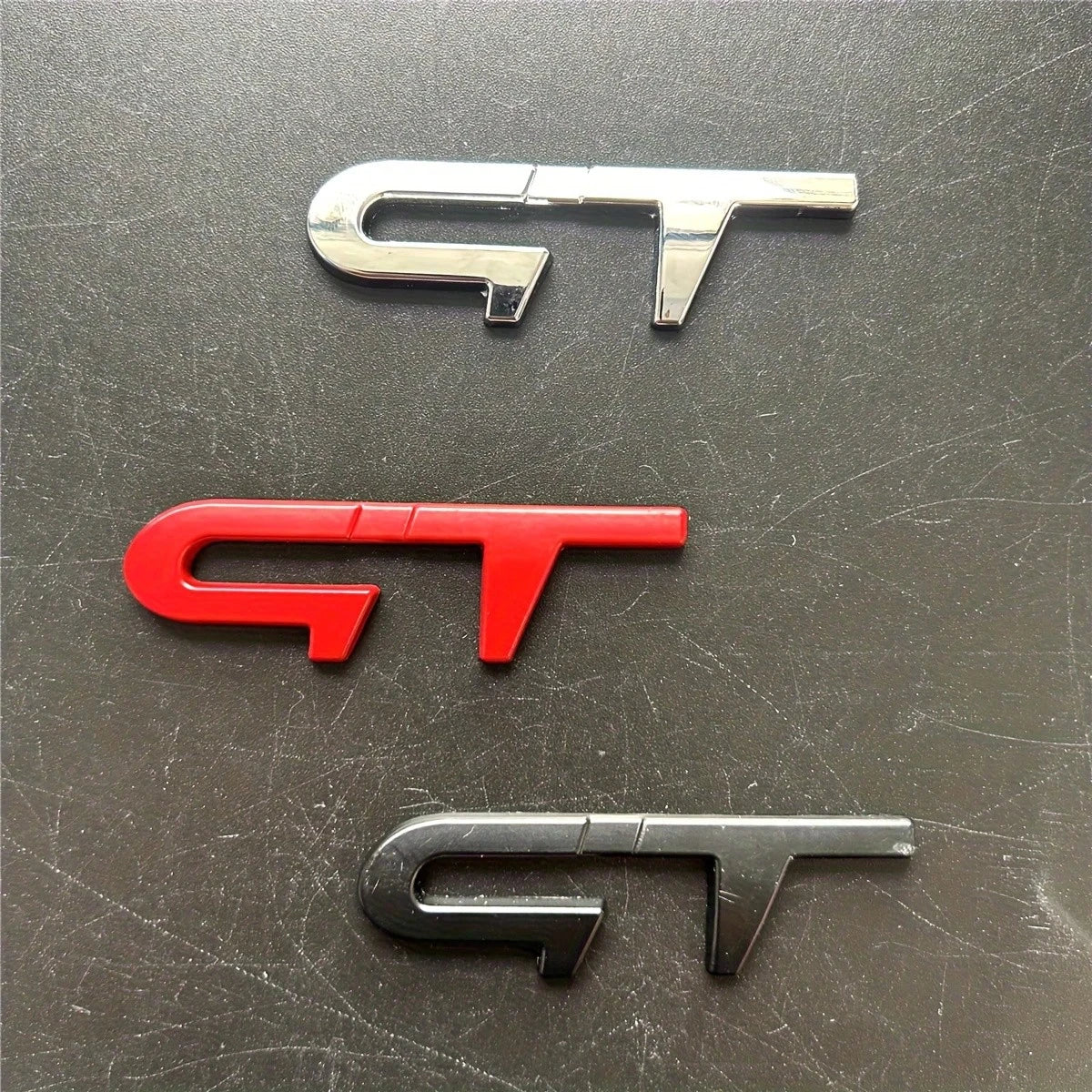 GT Metal Car Emblem Sticker- Suitable For Trunk, Rear, Side Body Badge Decal, Exterior Decorative Accessories For Most Vehicles