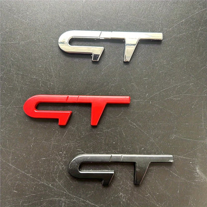 GT Metal Car Emblem Sticker- Suitable For Trunk, Rear, Side Body Badge Decal, Exterior Decorative Accessories For Most Vehicles