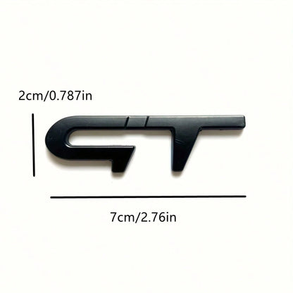 GT Metal Car Emblem Sticker- Suitable For Trunk, Rear, Side Body Badge Decal, Exterior Decorative Accessories For Most Vehicles