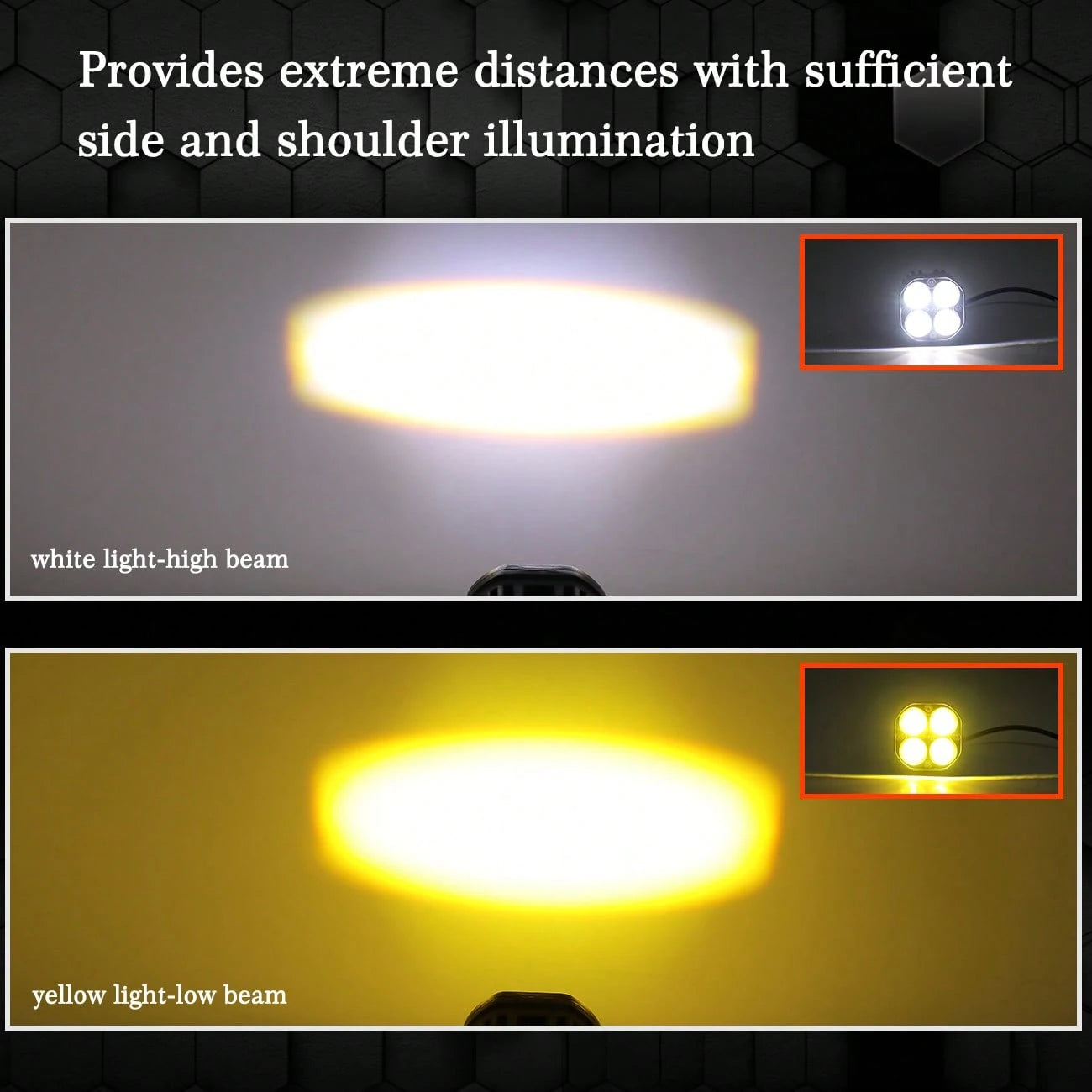 GZSGCP 3 Inch 40W Dual Color Amber + White LED Fog Lights, Suitable For Motorcycle, Truck, Car, Off-Road Driving Work Lights