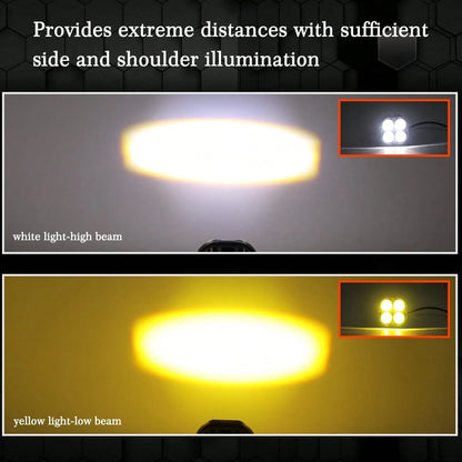 GZSGCP 3 Inch 40W Dual Color Amber + White LED Fog Lights, Suitable For Motorcycle, Truck, Car, Off-Road Driving Work Lights