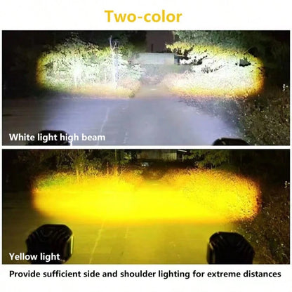 GZSGCP 3 Inch 40W Dual Color Amber + White LED Fog Lights, Suitable For Motorcycle, Truck, Car, Off-Road Driving Work Lights