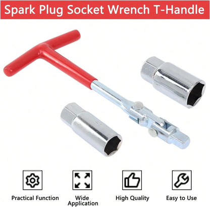 GZZTORES Spark Plug Socket Wrench T-Handle 5/8 Inch (16mm) And 13/16 Inch(21mm) Spark Plug Socket Wrench Remover Installer Tool For Motorcycles, Lawn Mowers And Small Motor Vehicles, Etc