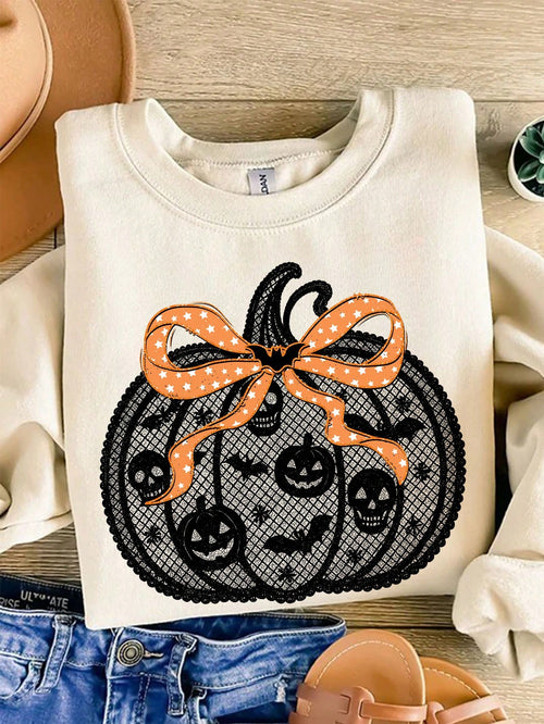 Halloween Black Faux Lace Pumpkin DIY Iron-On Transfer Patch, Clothing Decoration, Suitable For T-Shirts, Sweatshirts, Fabric Decoration, Pillowcases, Canvas Bags And Fabric Clothing Decoration, Handm