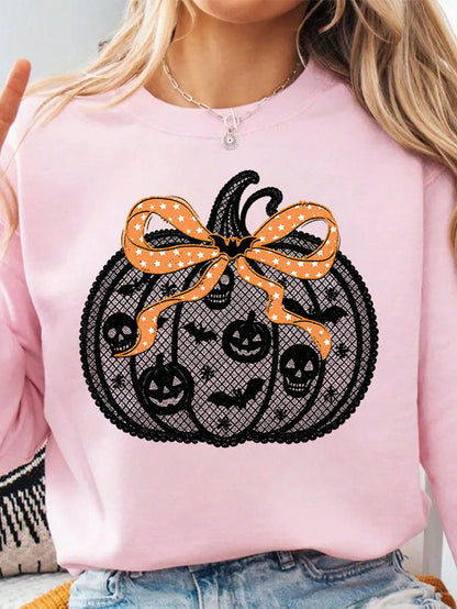Halloween Black Faux Lace Pumpkin DIY Iron-On Transfer Patch, Clothing Decoration, Suitable For T-Shirts, Sweatshirts, Fabric Decoration, Pillowcases, Canvas Bags And Fabric Clothing Decoration, Handm