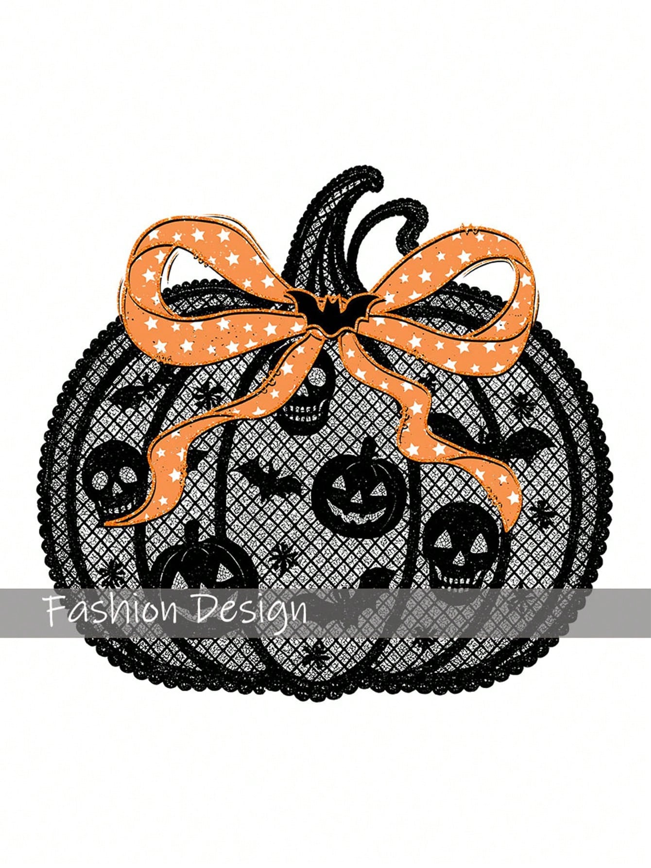 Halloween Black Faux Lace Pumpkin DIY Iron-On Transfer Patch, Clothing Decoration, Suitable For T-Shirts, Sweatshirts, Fabric Decoration, Pillowcases, Canvas Bags And Fabric Clothing Decoration, Handm