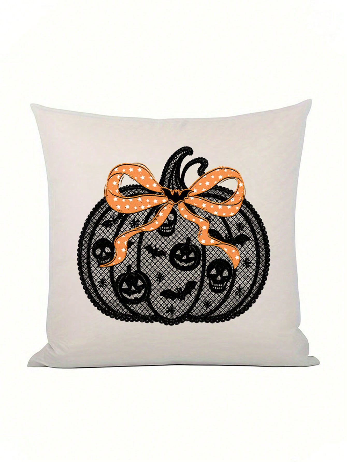 Halloween Black Faux Lace Pumpkin DIY Iron-On Transfer Patch, Clothing Decoration, Suitable For T-Shirts, Sweatshirts, Fabric Decoration, Pillowcases, Canvas Bags And Fabric Clothing Decoration, Handm
