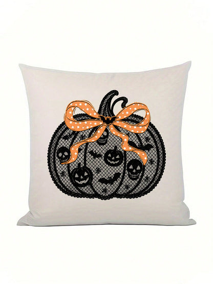 Halloween Black Faux Lace Pumpkin DIY Iron-On Transfer Patch, Clothing Decoration, Suitable For T-Shirts, Sweatshirts, Fabric Decoration, Pillowcases, Canvas Bags And Fabric Clothing Decoration, Handm