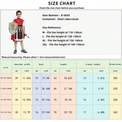 Halloween Cosplay Costumes For Children Unisex Roman Warrior Costumes Ancient Roman Empire Soldier Party Costumes Halloween
