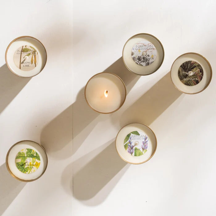 Hand Poured Soy Candle in Brass Lassi Cup - Wildflower Honey