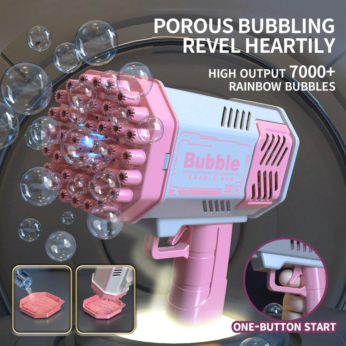Handheld Automatic Bubble Blower Toy, Electric Bubble Gun Launcher For Kids, Bubble Machine [No Batteries, No Bubble Solution]