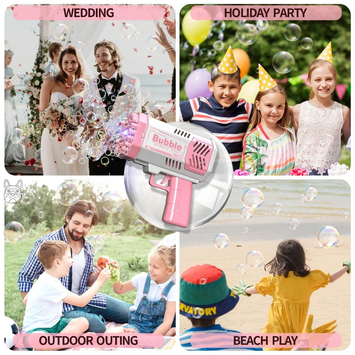 Handheld Automatic Bubble Blower Toy, Electric Bubble Gun Launcher For Kids, Bubble Machine [No Batteries, No Bubble Solution]