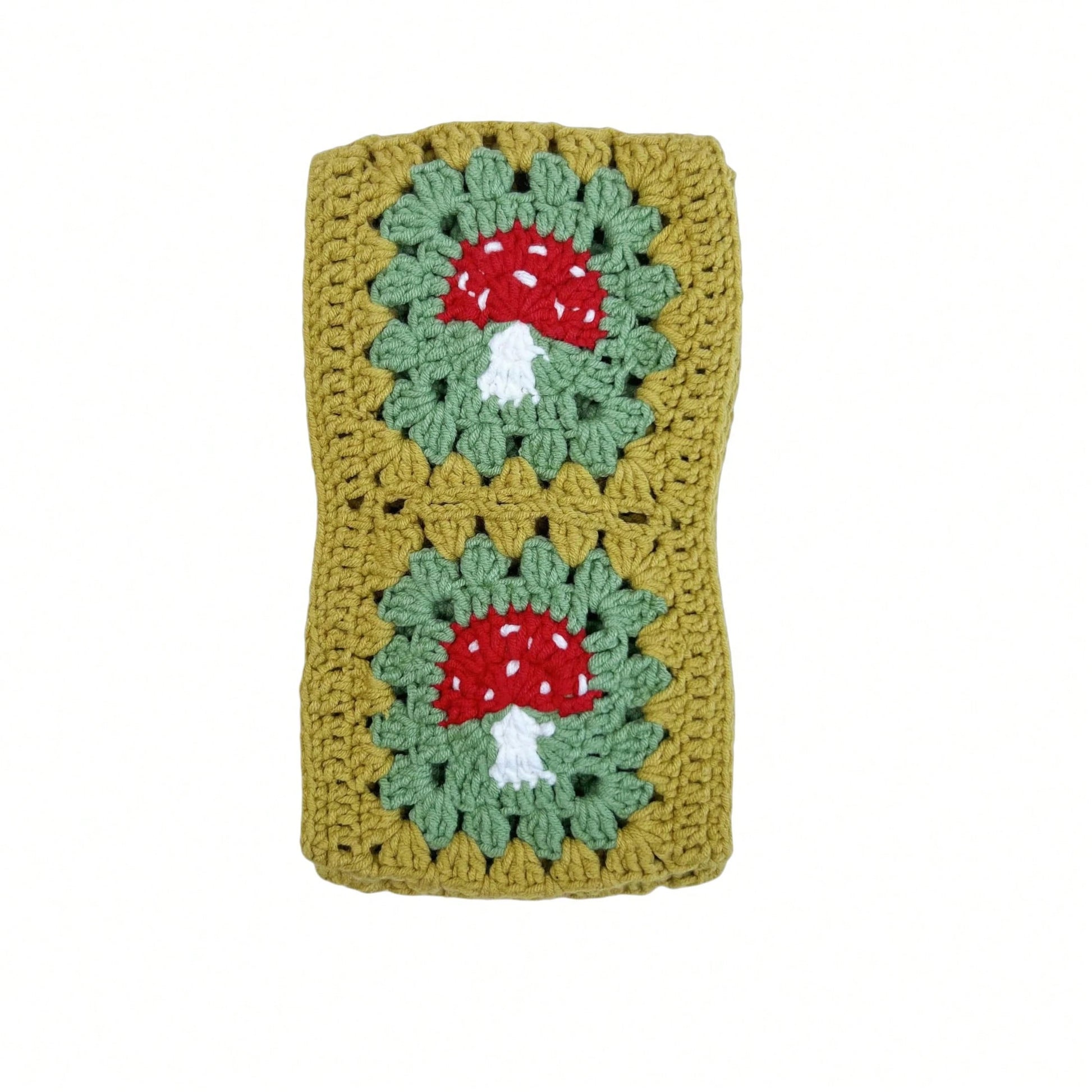Handmade Crochet Mushroom Granny Square Car Steering Wheel Covers Universal 14-15 Inch For Women And Men
