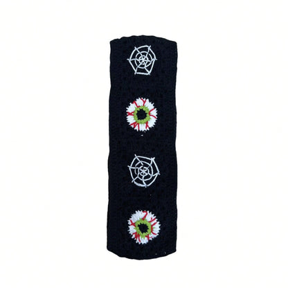 Handmade Crochet Spider Web And Eye Granny Square Car Steering Wheel Covers Universal 14-15 Inch For Women And Men