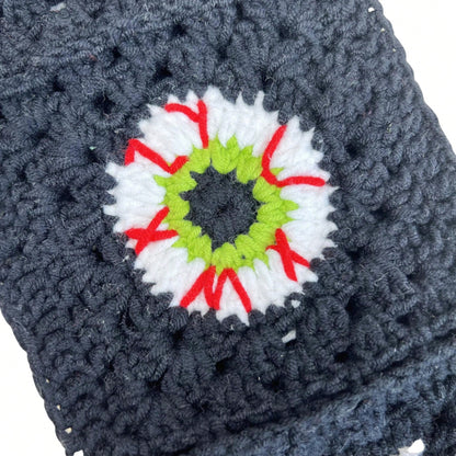 Handmade Crochet Spider Web And Eye Granny Square Car Steering Wheel Covers Universal 14-15 Inch For Women And Men