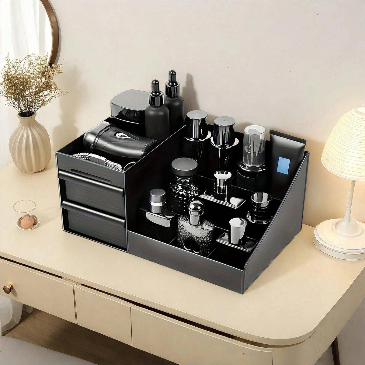 Handy Desktop Makeup Organizer With Drawers – Space-Saving Cosmetic Storage For Daily Skincare & Toiletries,It Is The Top Choice For High-End, Refined And Successful Individuals. It Is A Must-Have Gif
