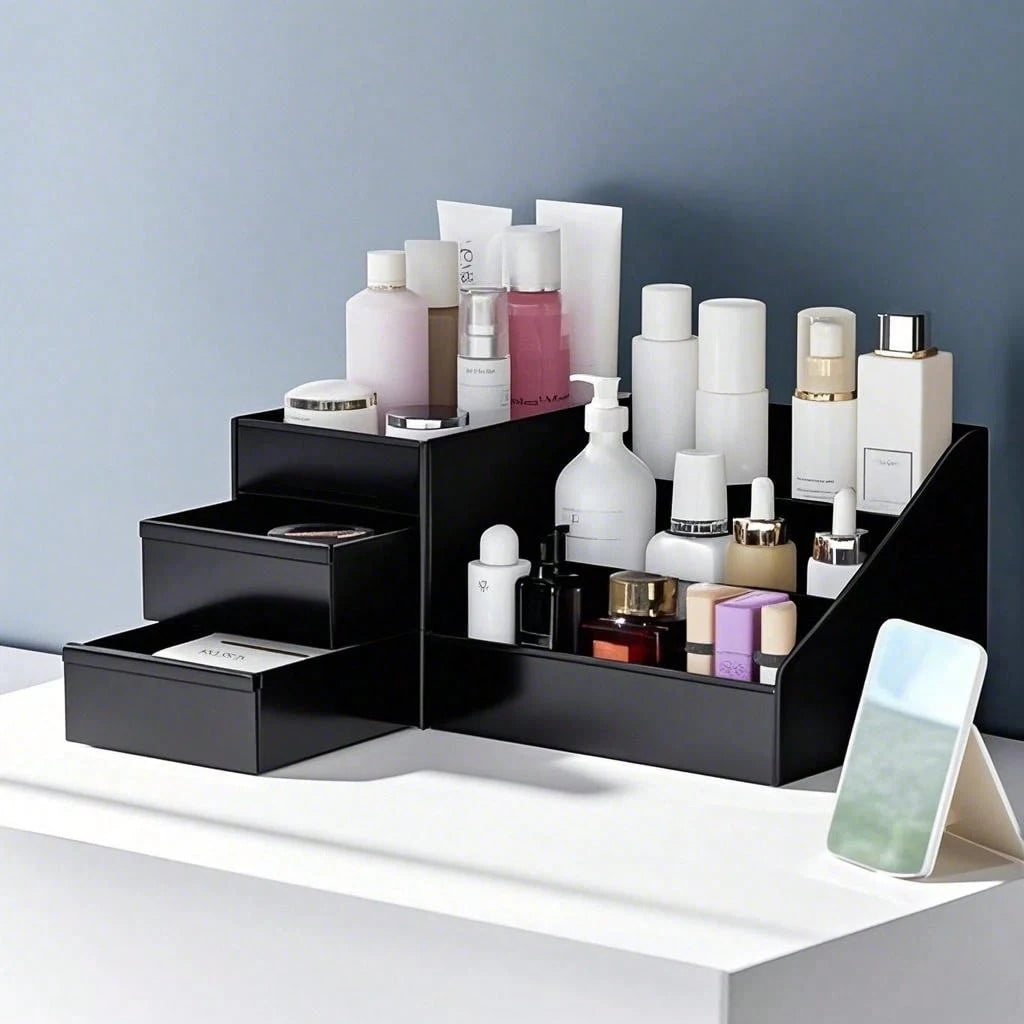 Handy Desktop Makeup Organizer With Drawers – Space-Saving Cosmetic Storage For Daily Skincare & Toiletries,It Is The Top Choice For High-End, Refined And Successful Individuals. It Is A Must-Have Gif