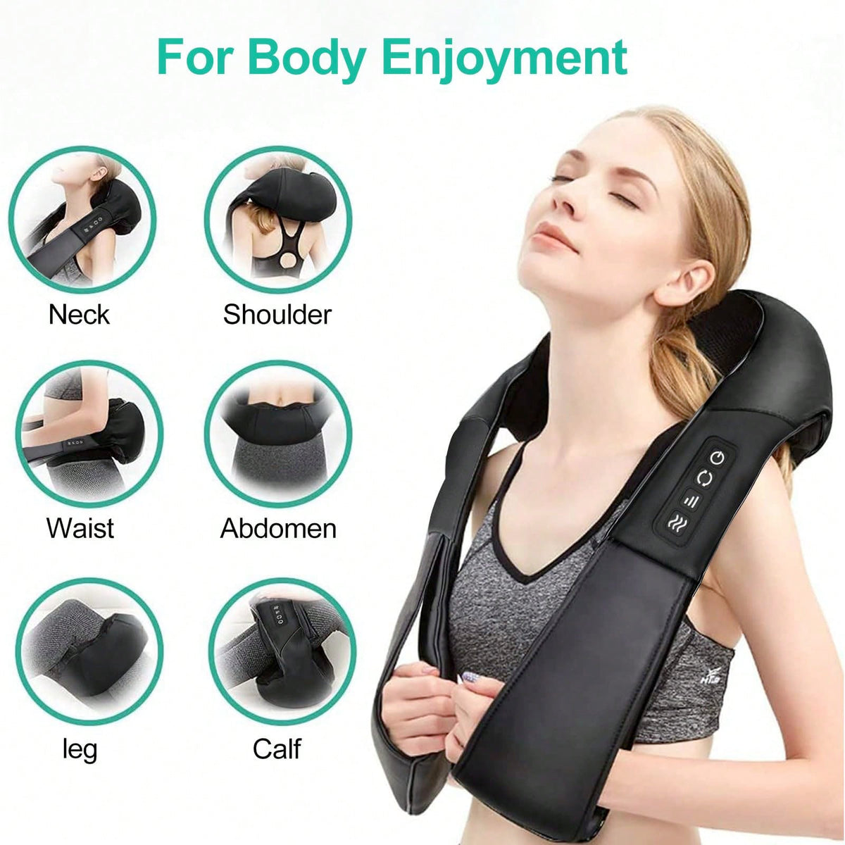 HanTai Electric Neck Massager, Neck And Back Massager With Heat, Massage Pillow For Back, Shoulder, Muscle Pain Relief, Ideal Fits For Parents