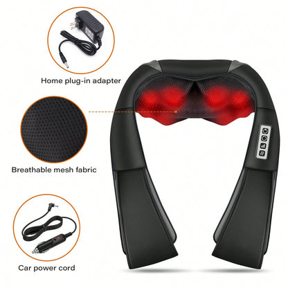 HanTai Electric Neck Massager, Neck And Back Massager With Heat, Massage Pillow For Back, Shoulder, Muscle Pain Relief, Ideal Fits For Parents