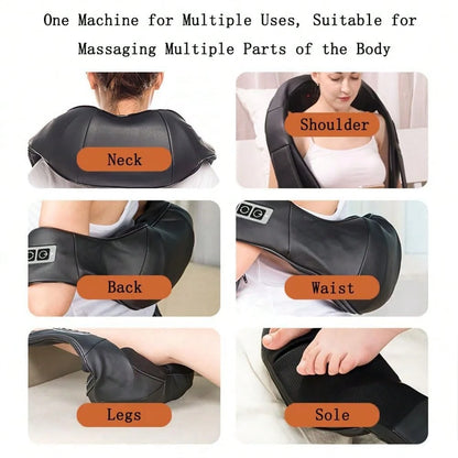 HanTai Electric Neck Massager, Neck And Back Massager With Heat, Massage Pillow For Back, Shoulder, Muscle Pain Relief, Ideal Fits For Parents