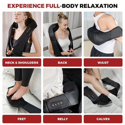 HanTai Neck Massager Back Massage With Heat,Shoulder Massager For Neck,Back,Shoulder,Foot And Leg Muscle Relax,Electric Deep Tissue 3D Kneading Massager,For Women Men Mom Dad