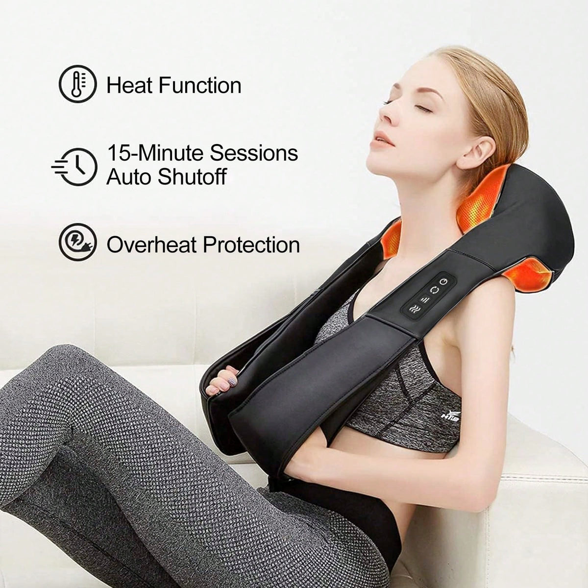 HanTai Neck Massager Back Massage With Heat,Shoulder Massager For Neck,Back,Shoulder,Foot And Leg Muscle Relax,Electric Deep Tissue 3D Kneading Massager,For Women Men Mom Dad