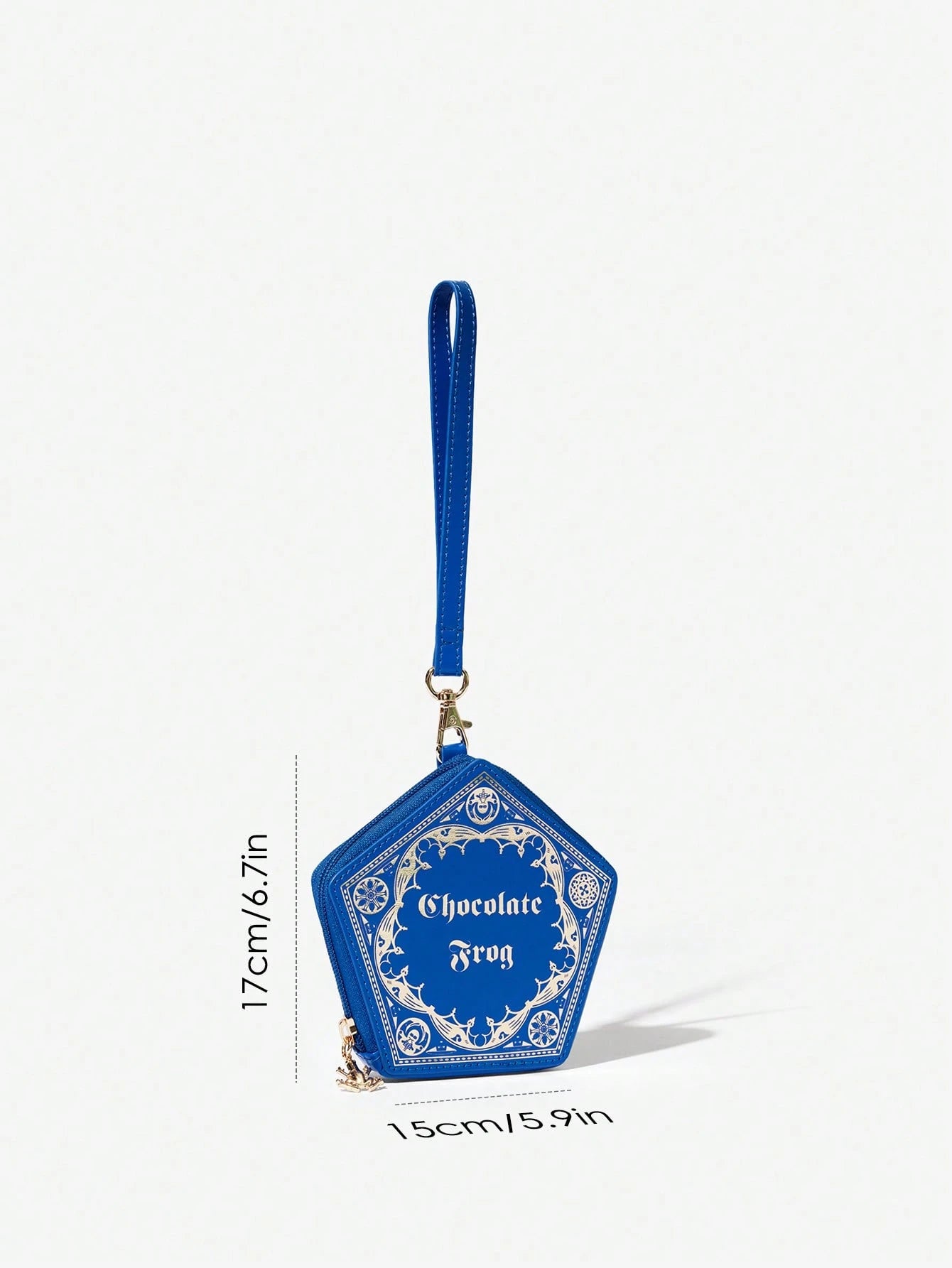 HARRY POTTER X 1 Pc Gold Frog Shaped Coin Purse With Chocolate Frog Gold Print And Zipper Opening,Gifts,Valentine's Day, Back To School, Bag Charm