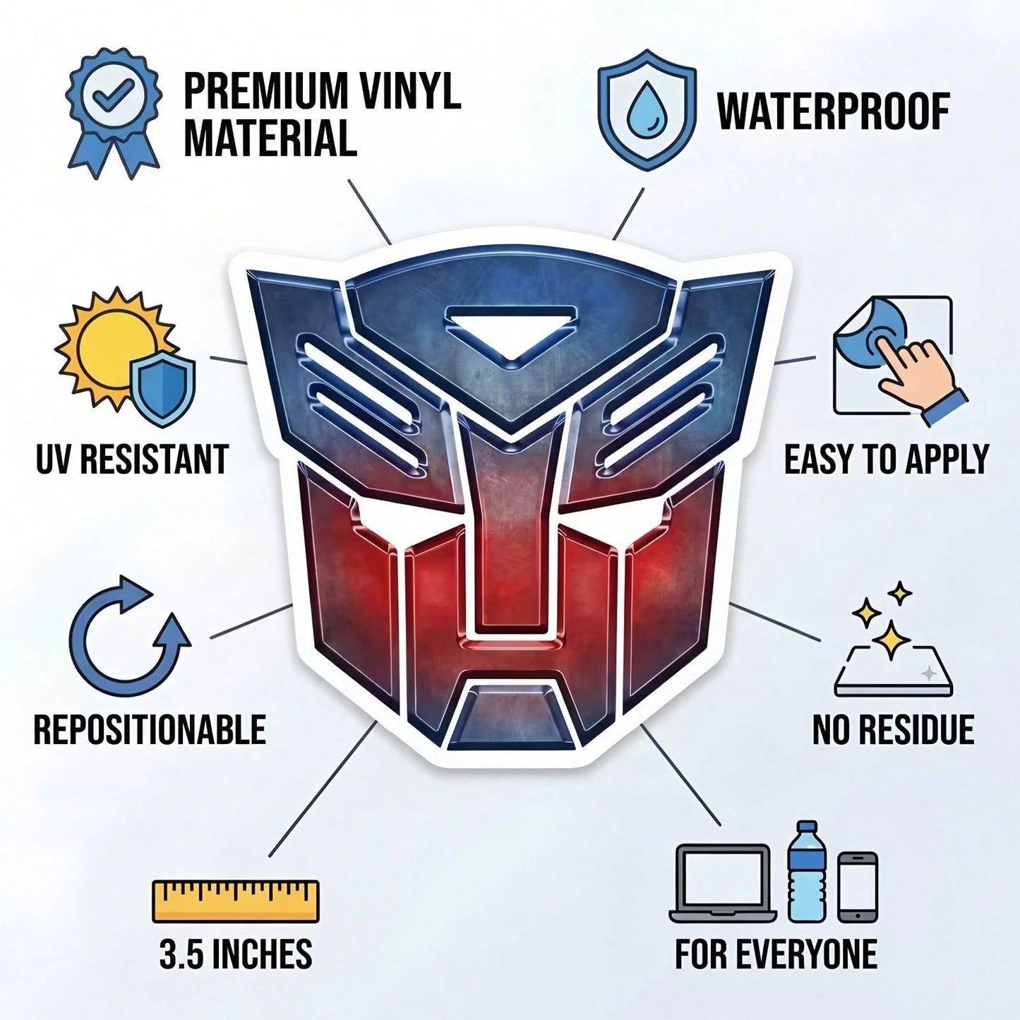 Hasbro Cool Transformer-Style Car Sticker, Laptop Stickers, Motorcycle Stickers, And Car Stickers, Body Stickers, Personality Stickers For Decoration Car Exterior Sticker Decorations And Accessories