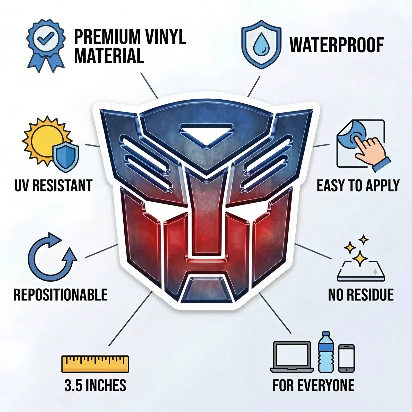 Hasbro Cool Transformer-Style Car Sticker, Laptop Stickers, Motorcycle Stickers, And Car Stickers, Body Stickers, Personality Stickers For Decoration Car Exterior Sticker Decorations And Accessories