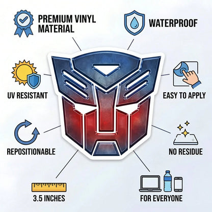 Hasbro Cool Transformer-Style Car Sticker, Laptop Stickers, Motorcycle Stickers, And Car Stickers, Body Stickers, Personality Stickers For Decoration Car Exterior Sticker Decorations And Accessories