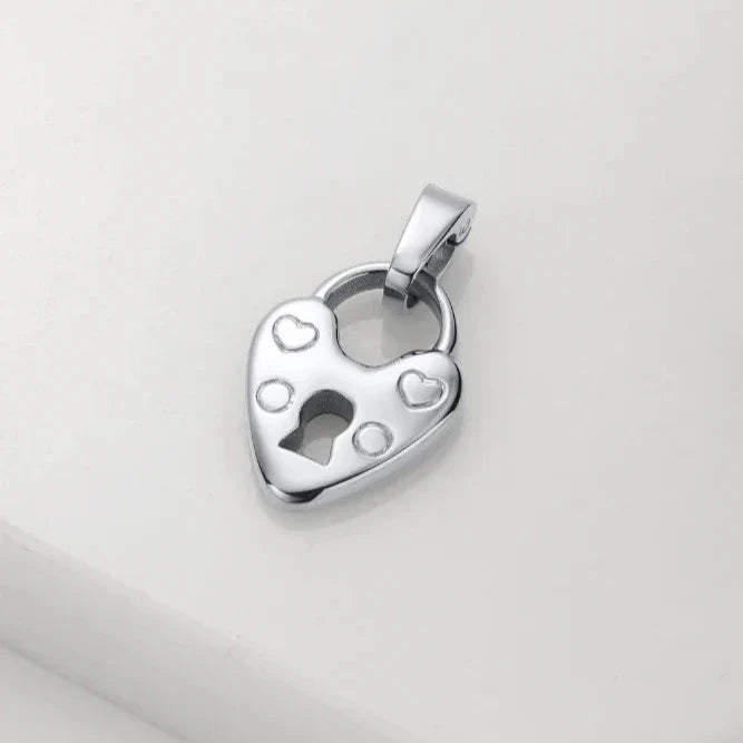 Heart Locket Charm - Silver
