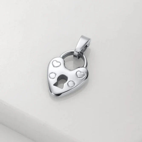 Heart Locket Charm - Silver