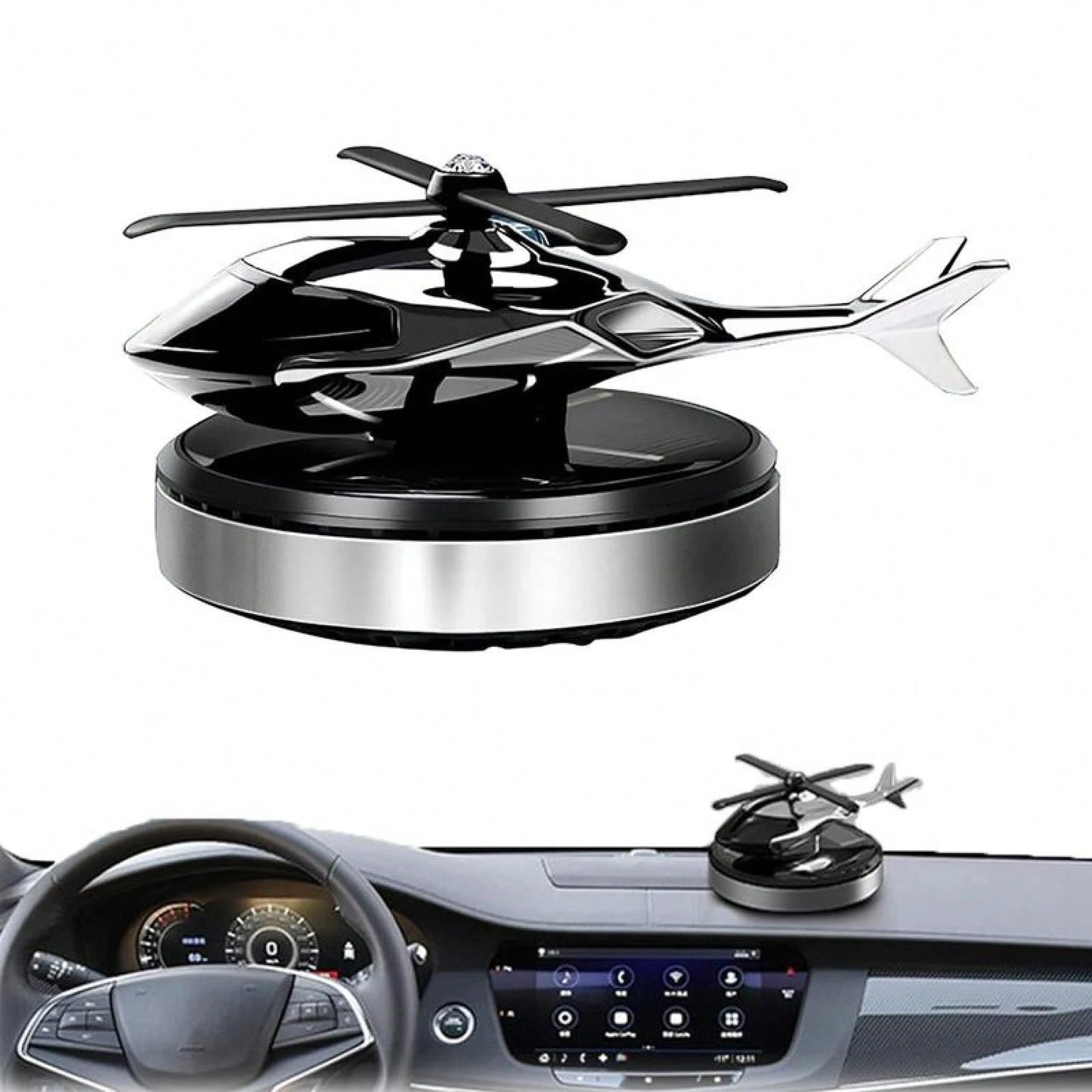 Helicopter Shaped Car Air Fresheners, Solar Helicopter Car Aromatherapy, Rotating Solar Powered Car Freshener For Car Decor, Car Interior Dashboard Decoration, Car Interior Decor, Universal Car Interi