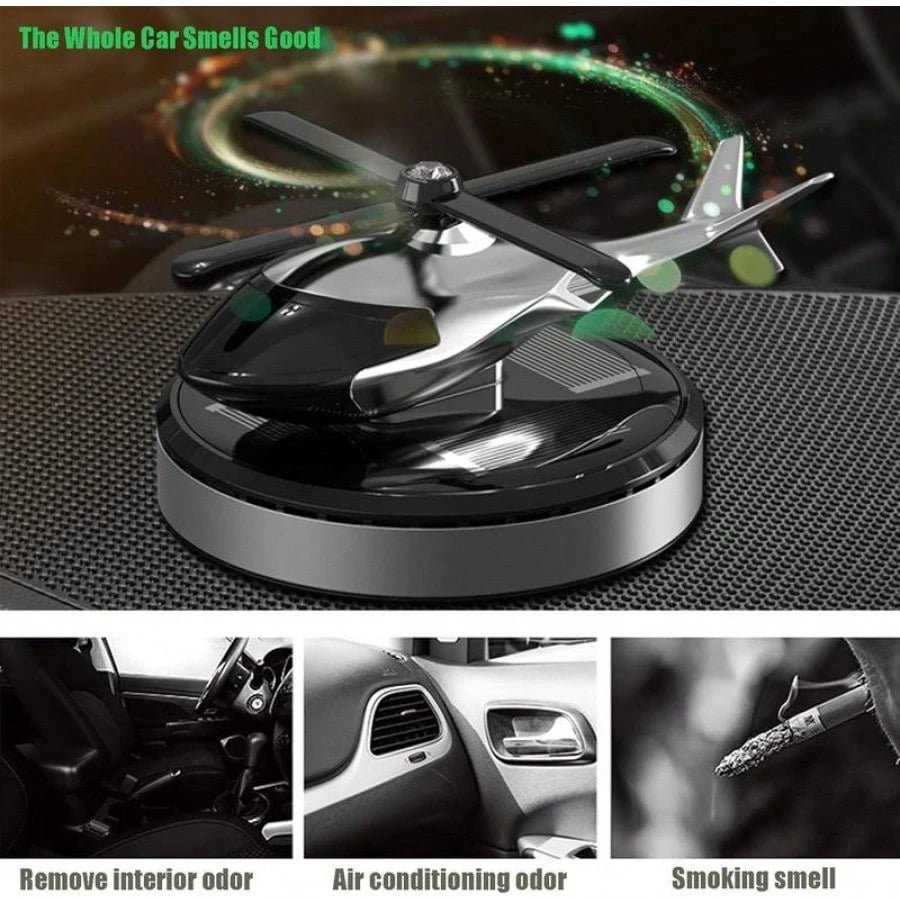 Helicopter Shaped Car Air Fresheners, Solar Helicopter Car Aromatherapy, Rotating Solar Powered Car Freshener For Car Decor, Car Interior Dashboard Decoration, Car Interior Decor, Universal Car Interi