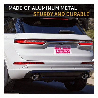 Hello Young Mess Express Novelty License Plate 6x12 Inch, Funny Aluminum Metal Car Tag With Bold Humorous Text, Decorative Front Vanity Plate With 4 Holes For Truck SUV, Hilarious Gift For Men Women A