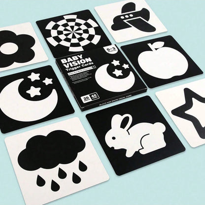 High Contrast Baby Flash Cards For Visual Stimulation, Double-Sided Black And White Early Learning Cards, Newborn Educational Toys For 0-3 Months, Black And White Cards, 6 Months Baby Toys, High Contr