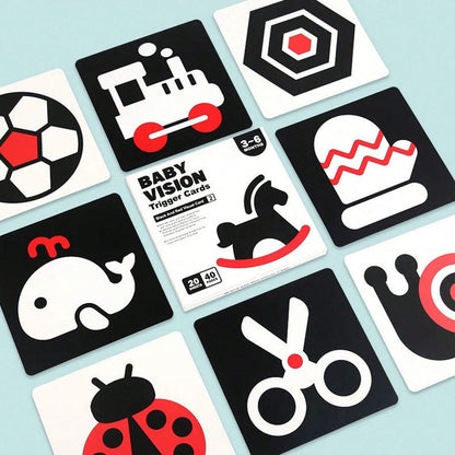 High Contrast Baby Flash Cards For Visual Stimulation, Double-Sided Black And White Early Learning Cards, Newborn Educational Toys For 0-3 Months, Black And White Cards, 6 Months Baby Toys, High Contr