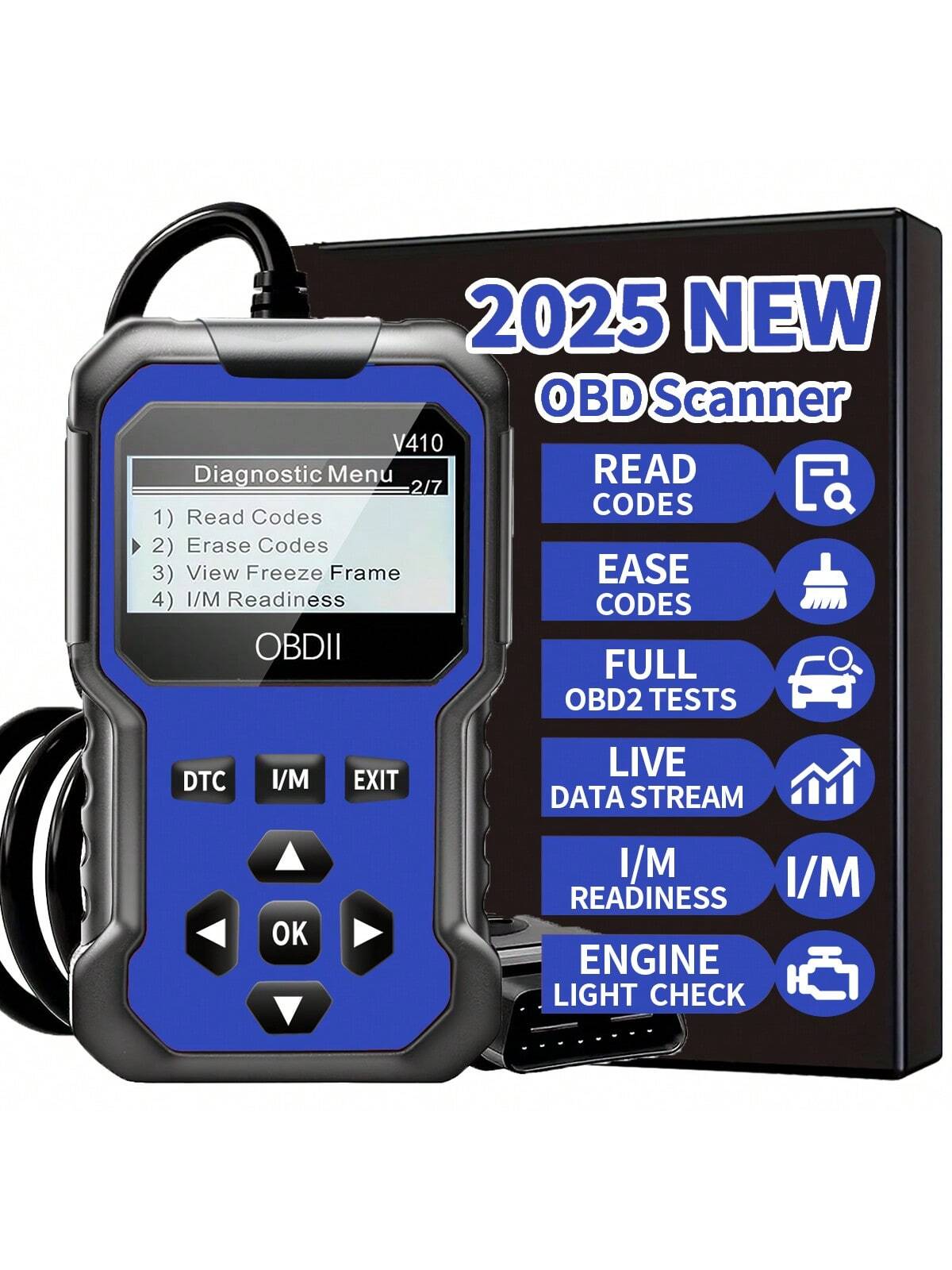 High- End Universal OBD Scanner- Precise Car Engine Fault Code Reader & CAN Diagnostic Device For 1996+ OBD2- Compliant Vehicles, Effortlessly Read And Clear Codes