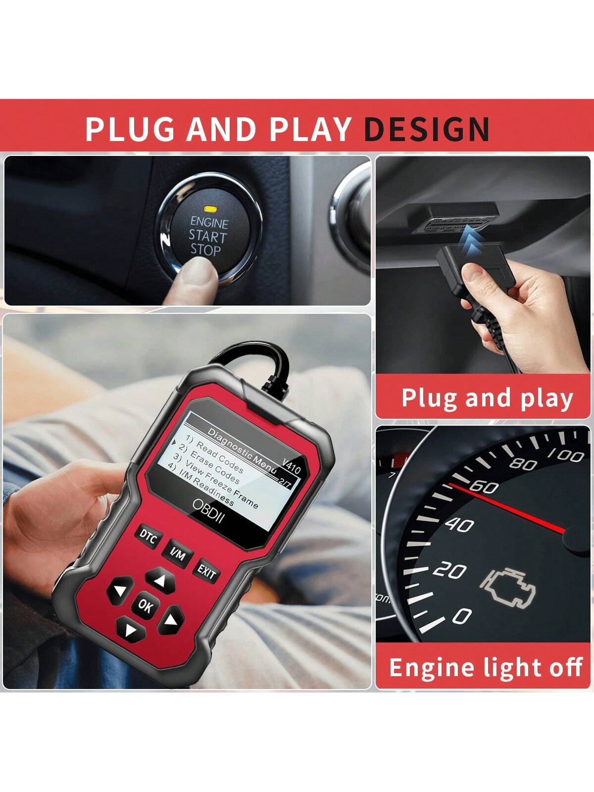 High- End Universal OBD Scanner- Precise Car Engine Fault Code Reader & CAN Diagnostic Device For 1996+ OBD2- Compliant Vehicles, Effortlessly Read And Clear Codes