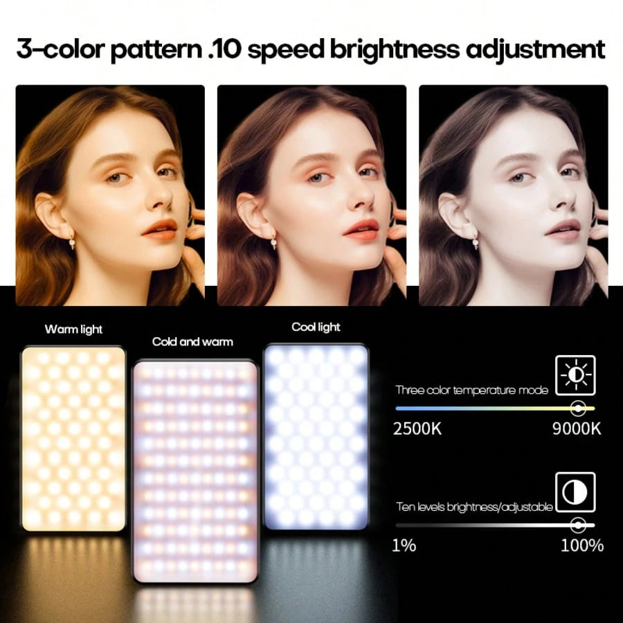 High-Power LED Ring Light With 3 Lighting Modes, USB & Battery Powered, Compatible With IPhone 15/14/13/12/11 Pro Xs, A72/A71/A52/A51, For Smartphones, Cameras, Video Conferencing, Adjustable Clip-On