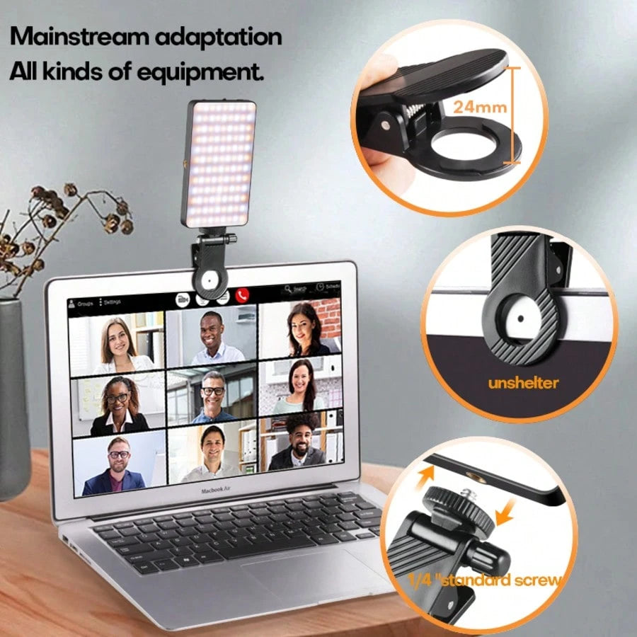 High-Power LED Ring Light With 3 Lighting Modes, USB & Battery Powered, Compatible With IPhone 15/14/13/12/11 Pro Xs, A72/A71/A52/A51, For Smartphones, Cameras, Video Conferencing, Adjustable Clip-On