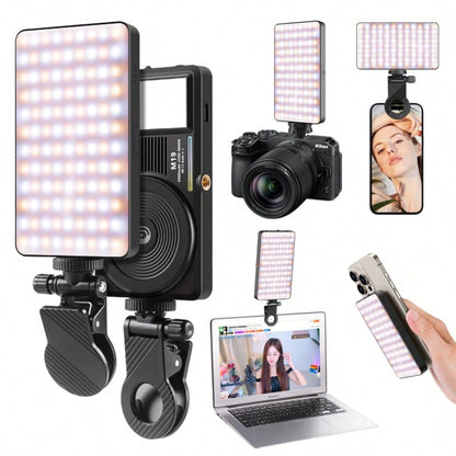 High-Power LED Ring Light With 3 Lighting Modes, USB & Battery Powered, Compatible With IPhone 15/14/13/12/11 Pro Xs, A72/A71/A52/A51, For Smartphones, Cameras, Video Conferencing, Adjustable Clip-On