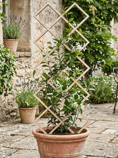 High-Strength Plant Climbing Trellis, Square Hollow Pattern, Vertical Support For Potted Vines And Flowers, Space-Saving Indoor/Outdoor Gardening Support