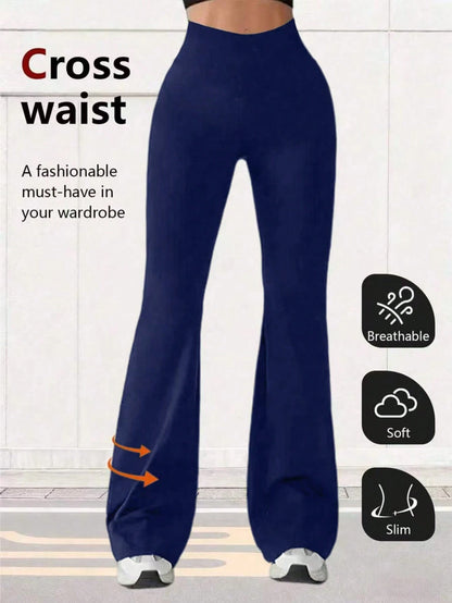High Waist Flare Yoga Leggings Tight Fitness Wide Leg Pants For Women Spring Sports