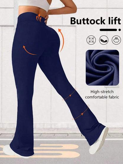 High Waist Flare Yoga Leggings Tight Fitness Wide Leg Pants For Women Spring Sports