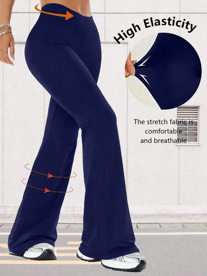 High Waist Flare Yoga Leggings Tight Fitness Wide Leg Pants For Women Spring Sports